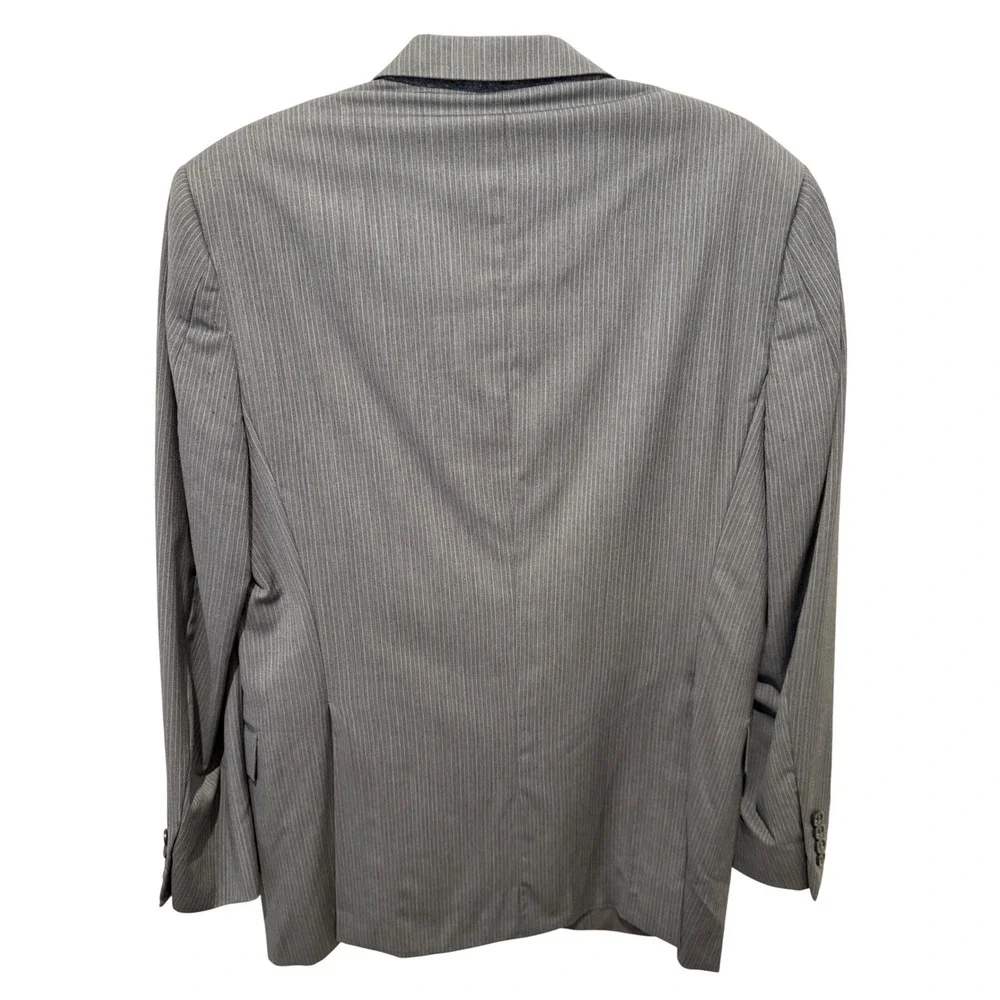 Burberry London‎ Men's Gray Pinstripe Wool Blazer Suit Jacket Size 38 Reg